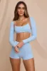 Long Sleeve Shrug in Sky Blue sold by Oh Polly