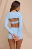 Long Sleeve Shrug in Sky Blue sold by Oh Polly