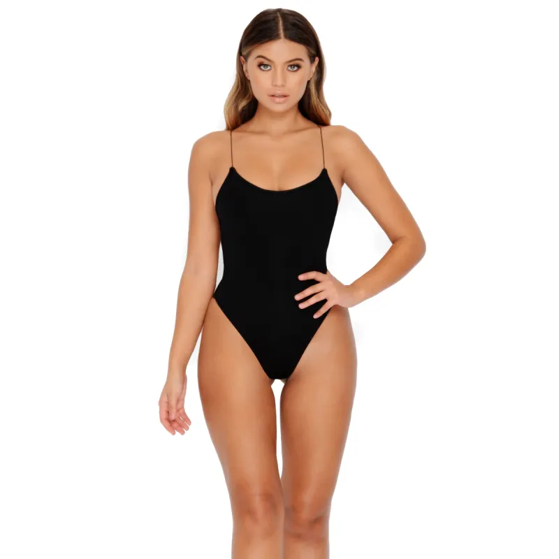 Hope For The Vest Strappy Backless Bodysuit in Black sold by Oh Polly