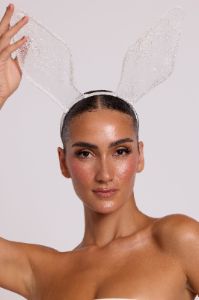 Wired Lace Bunny Ears in White sold by Oh Polly