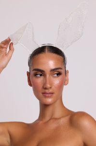 Wired Lace Bunny Ears in White sold by Oh Polly
