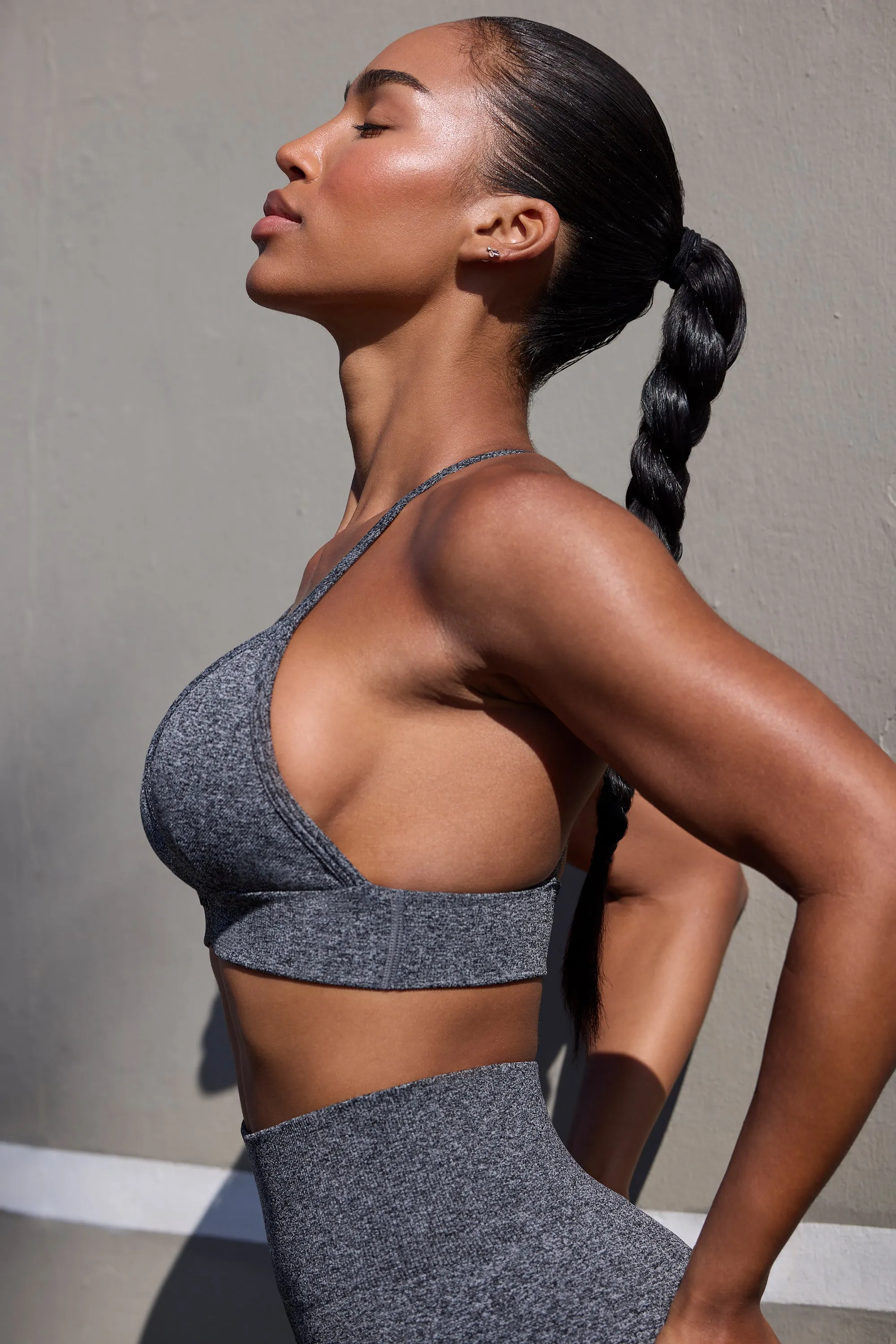 Super Sculpt Seamless Triangle Sports Bra in Onyx sold by Oh Polly product image thumbnail 3