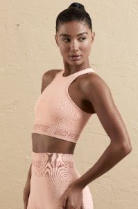 Seamless Racerback Crop Top in Blush sold by Oh Polly
