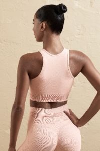 Seamless Racerback Crop Top in Blush sold by Oh Polly