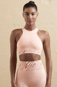 Seamless Racerback Crop Top in Blush sold by Oh Polly