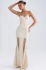 Lace-Up Corset Gown in Ivory sold by Oh Polly