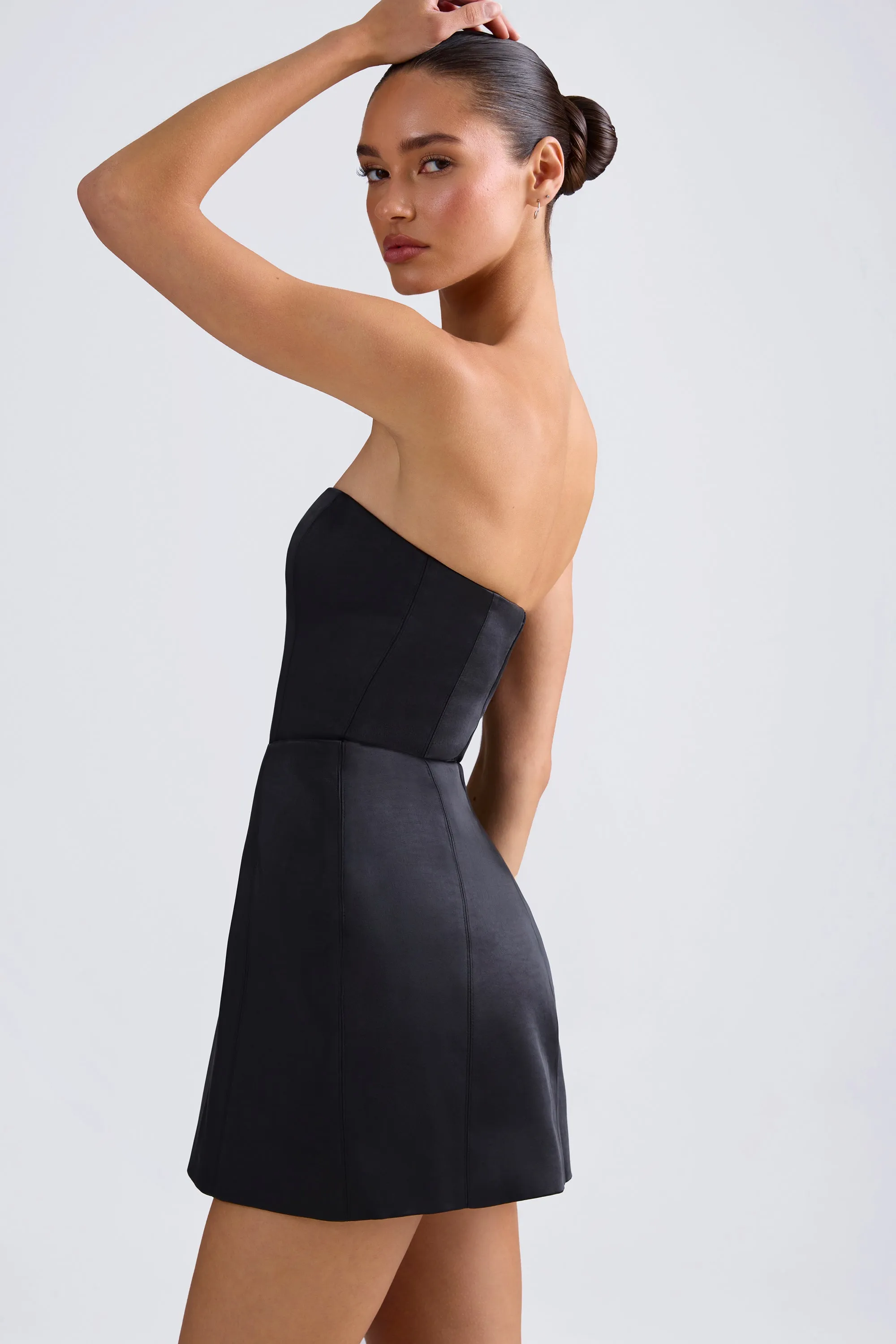 bandeau structured tulip mini dress in black Oh Polly | Dresses | Bandeau Structured Tulip Mini Dress In Black