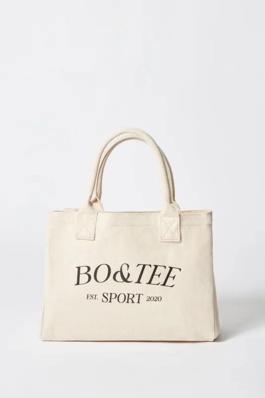 Small Canvas Tote Bag in Stone sold by Oh Polly