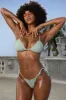 Side Tie Cheeky Bikini Bottoms in Sage sold by Oh Polly
