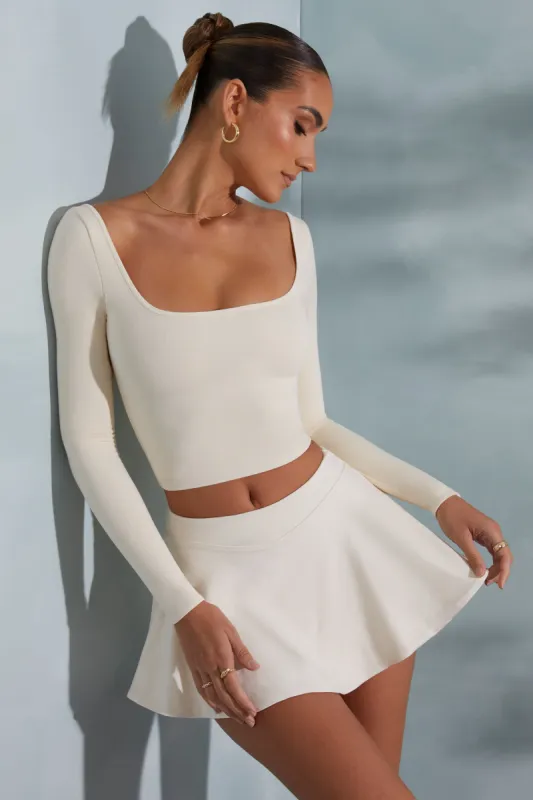 Mini Skort in Ivory sold by Oh Polly