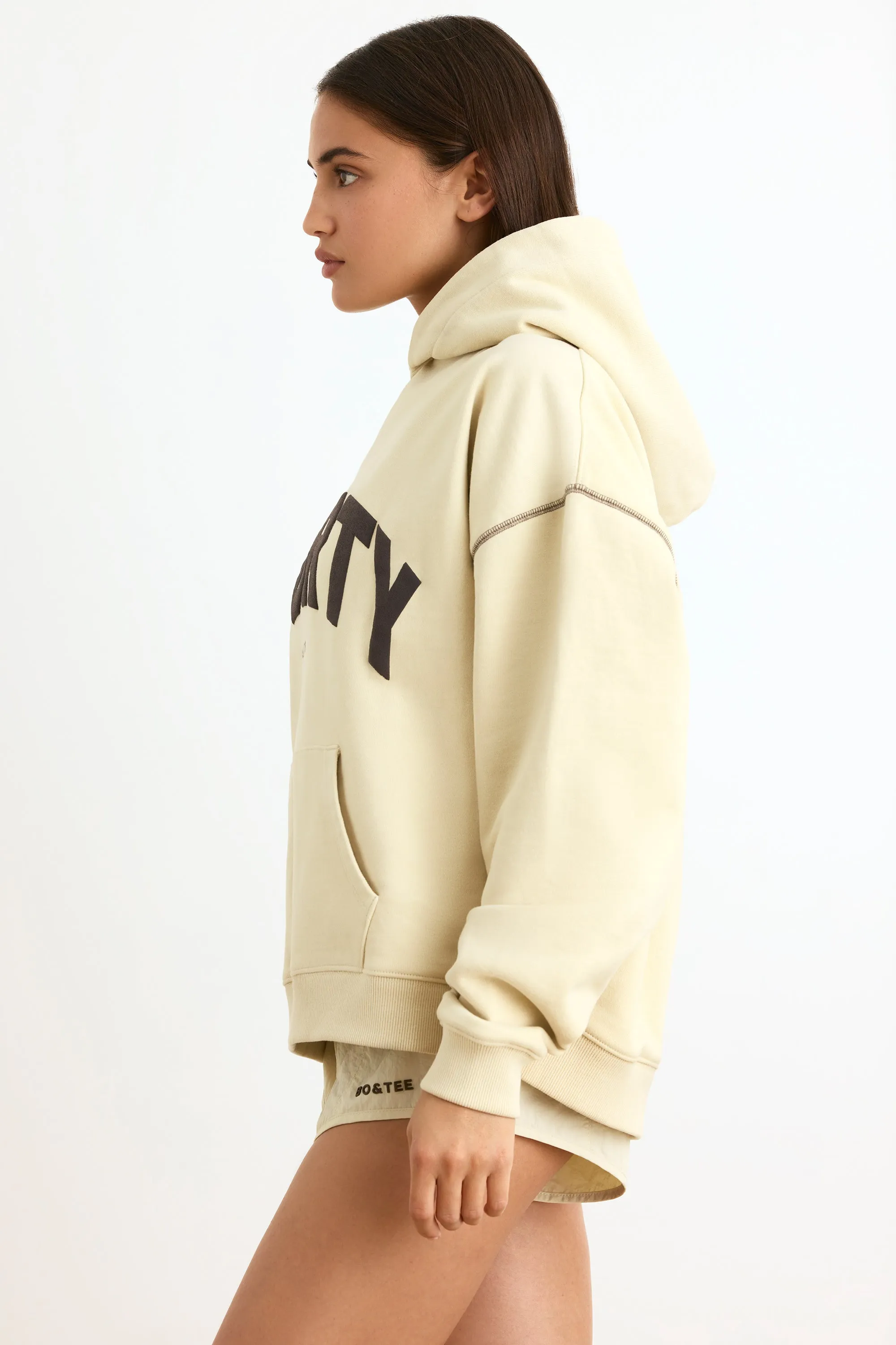 Heavyweight Fleece Oversized Hoodie in Bone sold by Oh Polly product image thumbnail 3