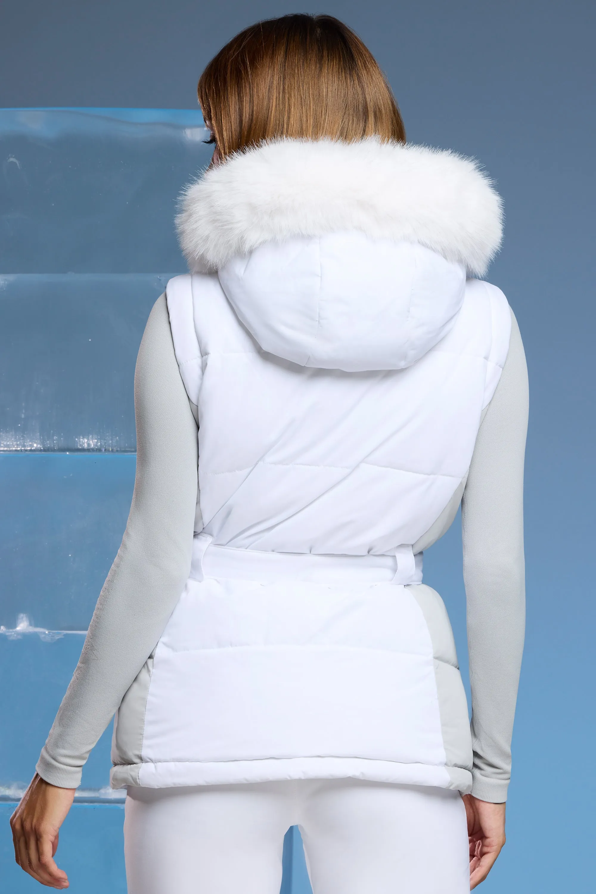 Ski Jacket with Detachable Sleeves in White sold by Oh Polly product image thumbnail 2
