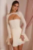 Long Sleeve Tulle Skirt Mini Dress in Ivory sold by Oh Polly