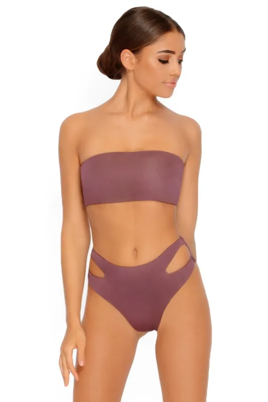 Read My Hips High Waist Bikini Bottoms in Plum made by Oh Polly