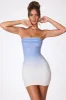 Embellished Strapless Mini Dress in Blue and White Ombré sold by Oh Polly