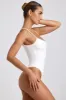 Ribbed Modal Square Neck Bodysuit in White sold by Oh Polly