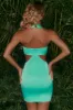 Cut Out Halter Mini Dress in Aqua sold by Oh Polly