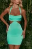 Cut Out Halter Mini Dress in Aqua sold by Oh Polly