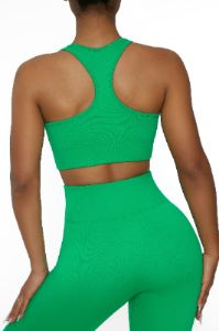 V Neck Sports Bra in Green sold by Oh Polly