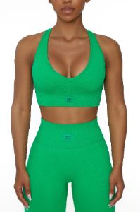 V Neck Sports Bra in Green sold by Oh Polly