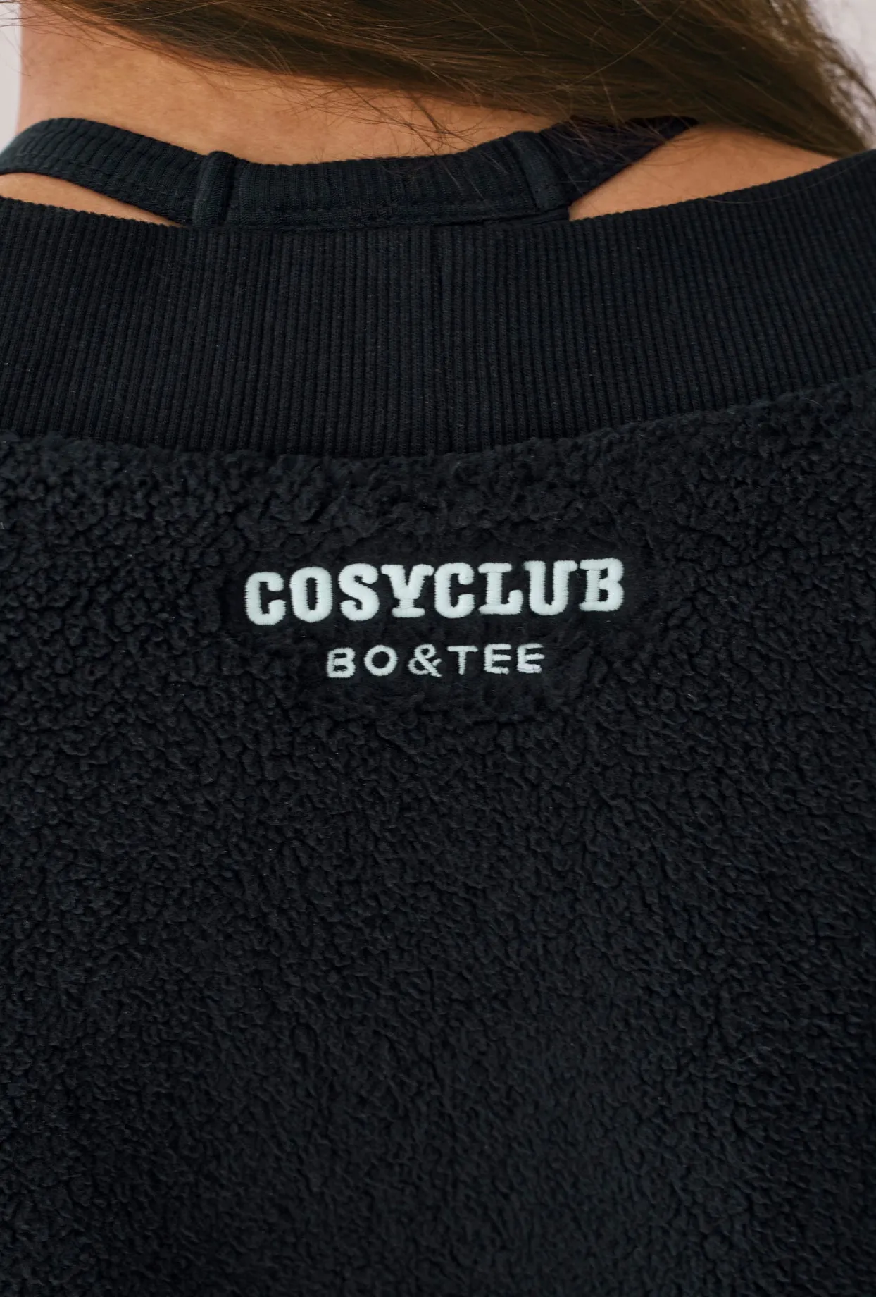 Fleece Cropped Shrug in Onyx sold by Oh Polly product image thumbnail 4