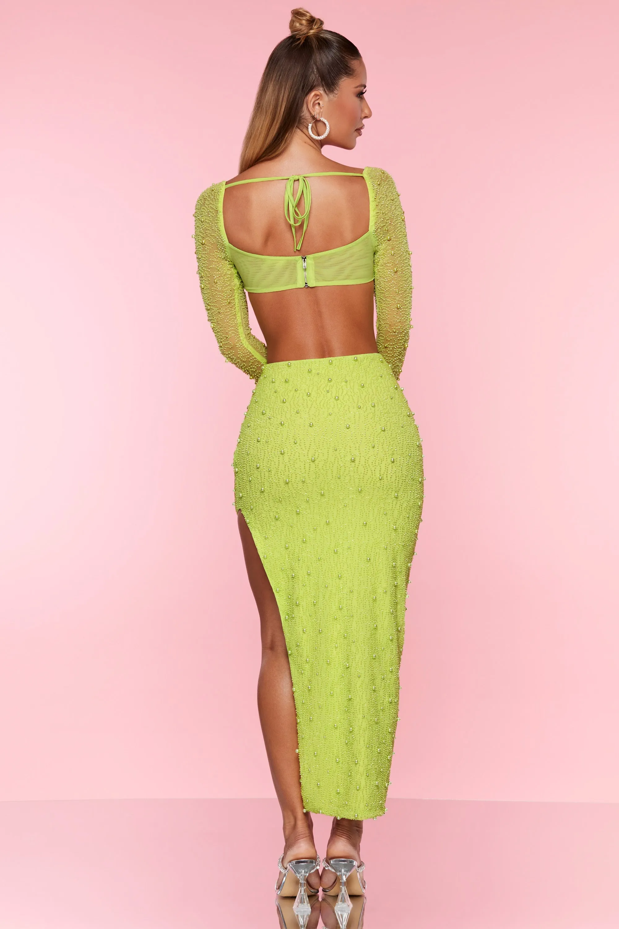 Embellished Maxi Skirt in Lime sold by Oh Polly product image thumbnail 2