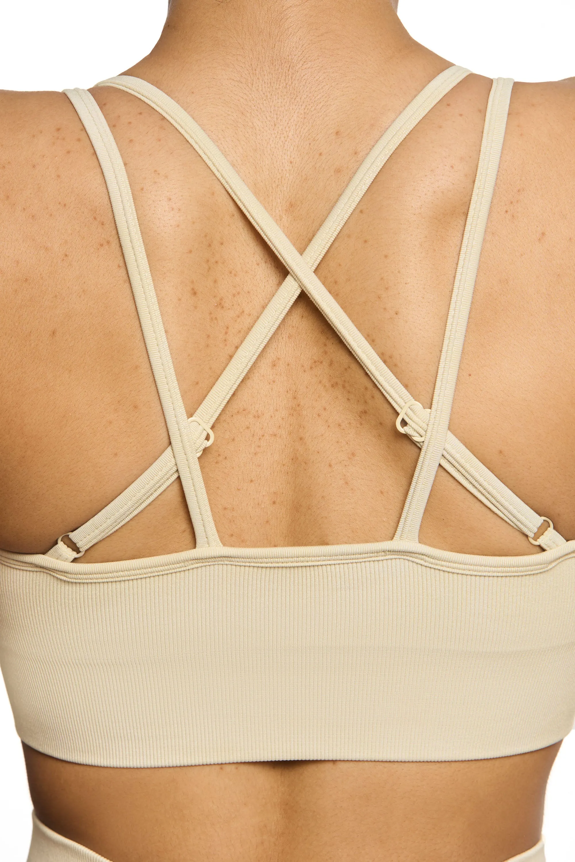 Seamless Strappy Sports Bra in Beige sold by Oh Polly product image thumbnail 5