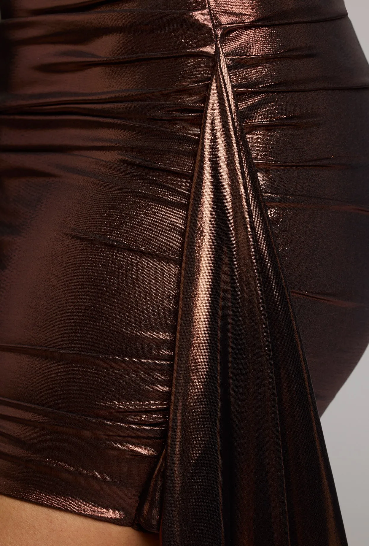Cut Out Metallic Jersey Mini Dress in Copper Bronze sold by Oh Polly product image thumbnail 5