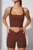 Racerback Tank Top in Chocolate sold by Oh Polly