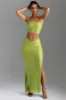 Embellished V-Waist Maxi Skirt in Pear Green sold by Oh Polly