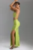 Embellished V-Waist Maxi Skirt in Pear Green sold by Oh Polly