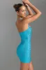 Embellished Halterneck Mini Dress in Aqua Blue sold by Oh Polly