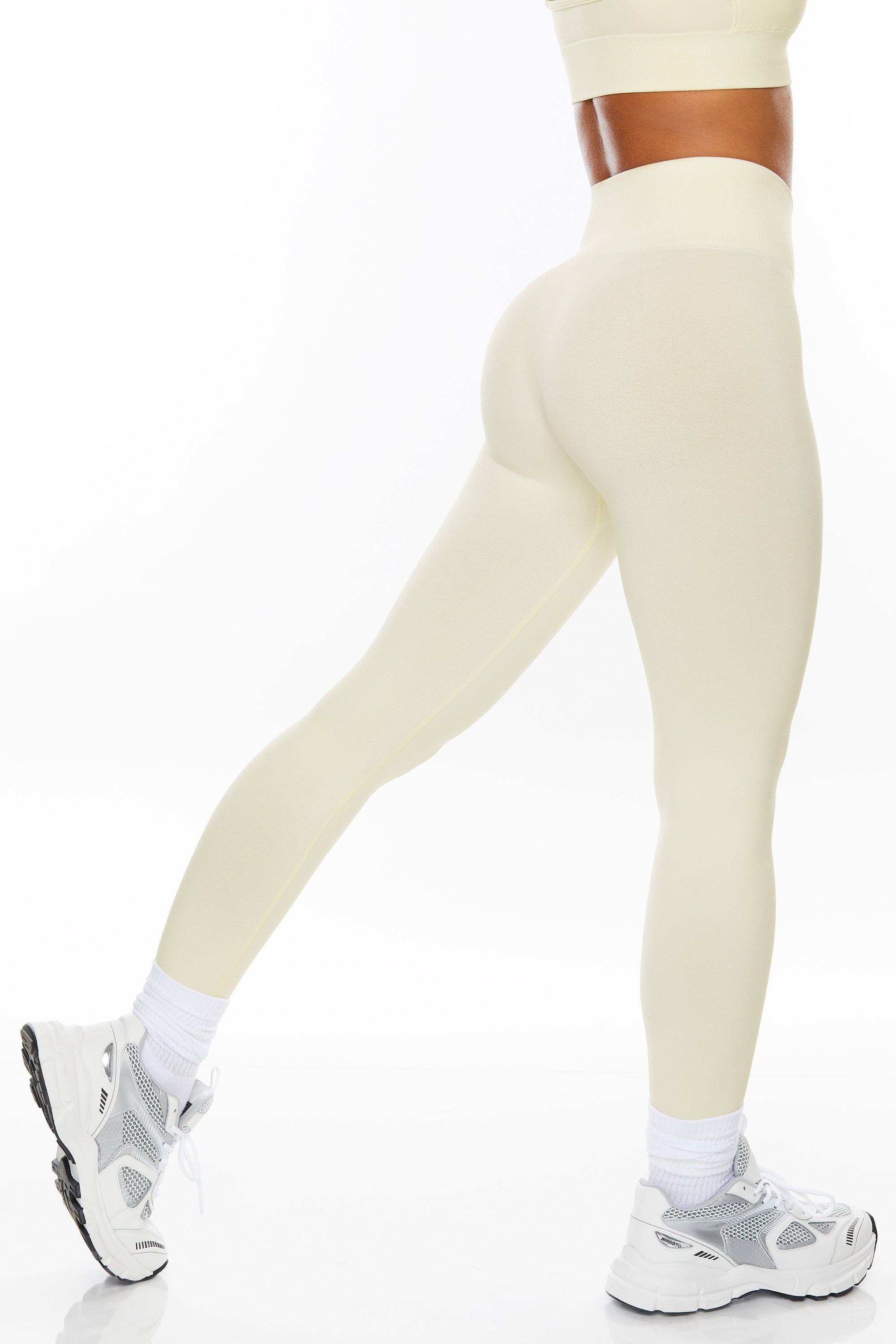 Petite Seamless Full Length Leggings in Ivory sold by Oh Polly product image thumbnail 8