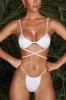 Cross Strap Bikini Top in White sold by Oh Polly