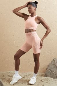 Seamless High Waist Biker Shorts in Blush sold by Oh Polly