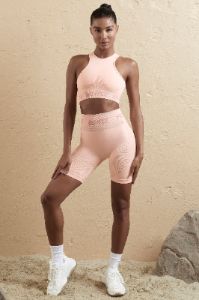 Seamless High Waist Biker Shorts in Blush sold by Oh Polly