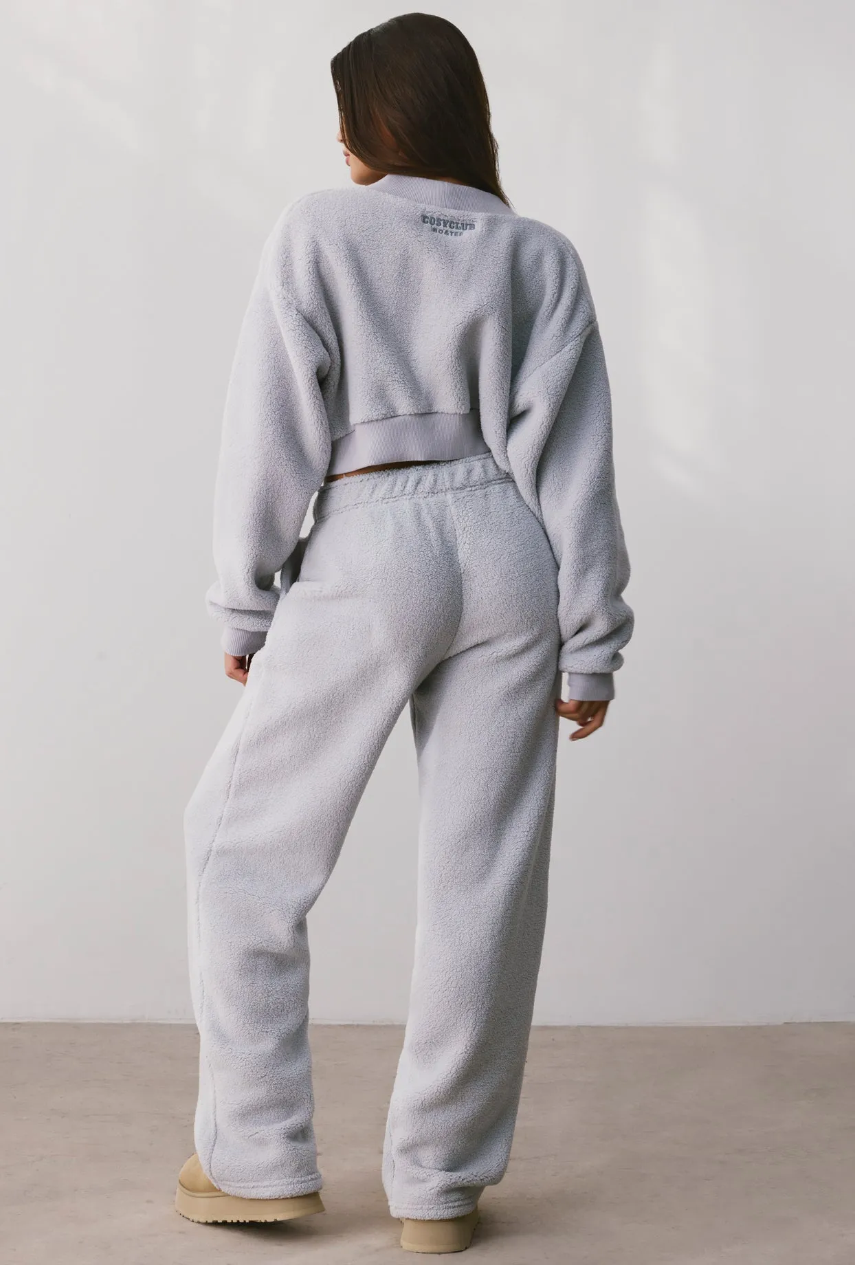 Fleece Cropped Shrug in Fog sold by Oh Polly product image thumbnail 2