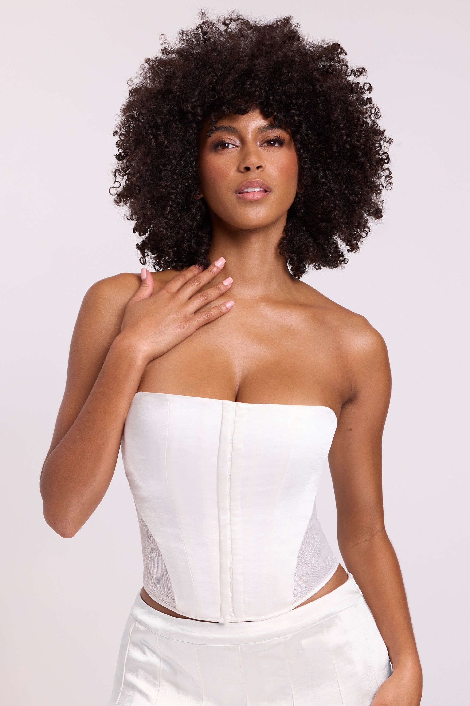Satin Strapless Corset in White sold by Oh Polly product image thumbnail 7