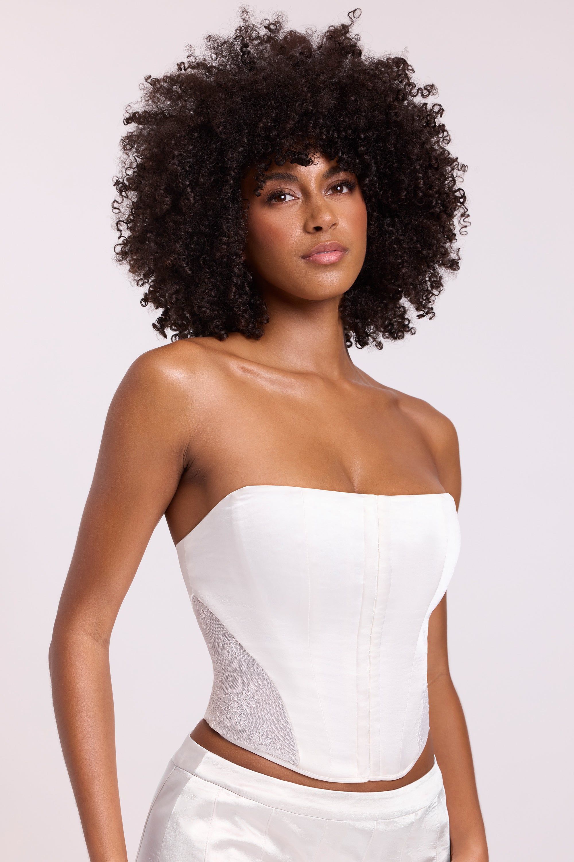 Satin Strapless Corset in White sold by Oh Polly product image thumbnail 6