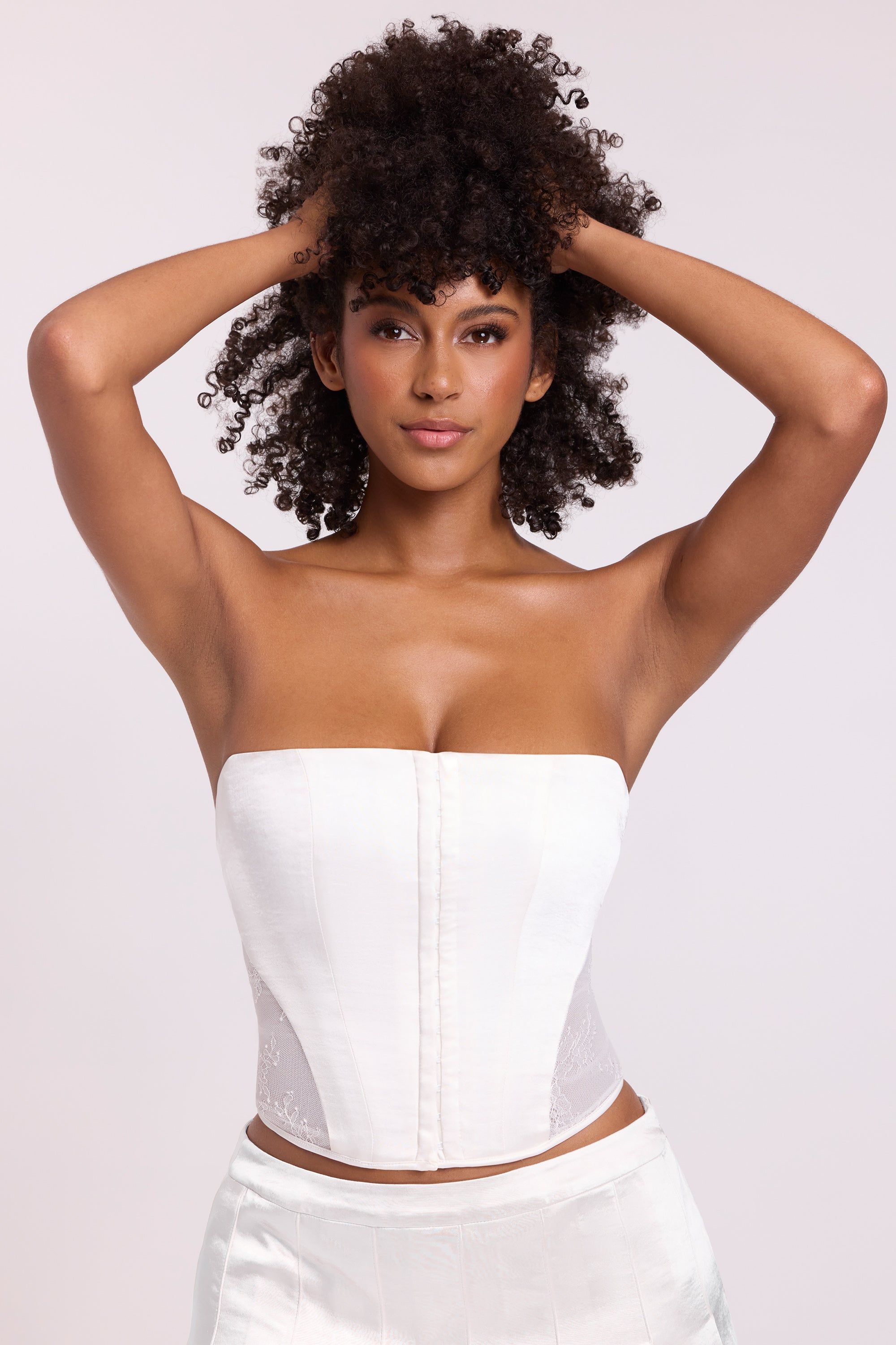 Satin Strapless Corset in White sold by Oh Polly product image thumbnail 8