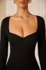 Tall Sweetheart Neckline Long Sleeve Jumpsuit in Black sold by Oh Polly