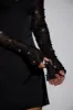 Long Sleeve Embellished A-line Mini Dress in Black sold by Oh Polly