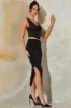 Plunge Neck Corset Crop Top in Black sold by Oh Polly