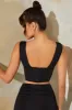 Plunge Neck Corset Crop Top in Black sold by Oh Polly