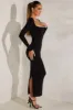 Long Sleeve Maxi Dress in Black sold by Oh Polly