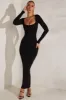 Long Sleeve Maxi Dress in Black sold by Oh Polly