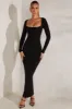 Long Sleeve Maxi Dress in Black sold by Oh Polly