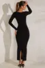 Long Sleeve Maxi Dress in Black sold by Oh Polly