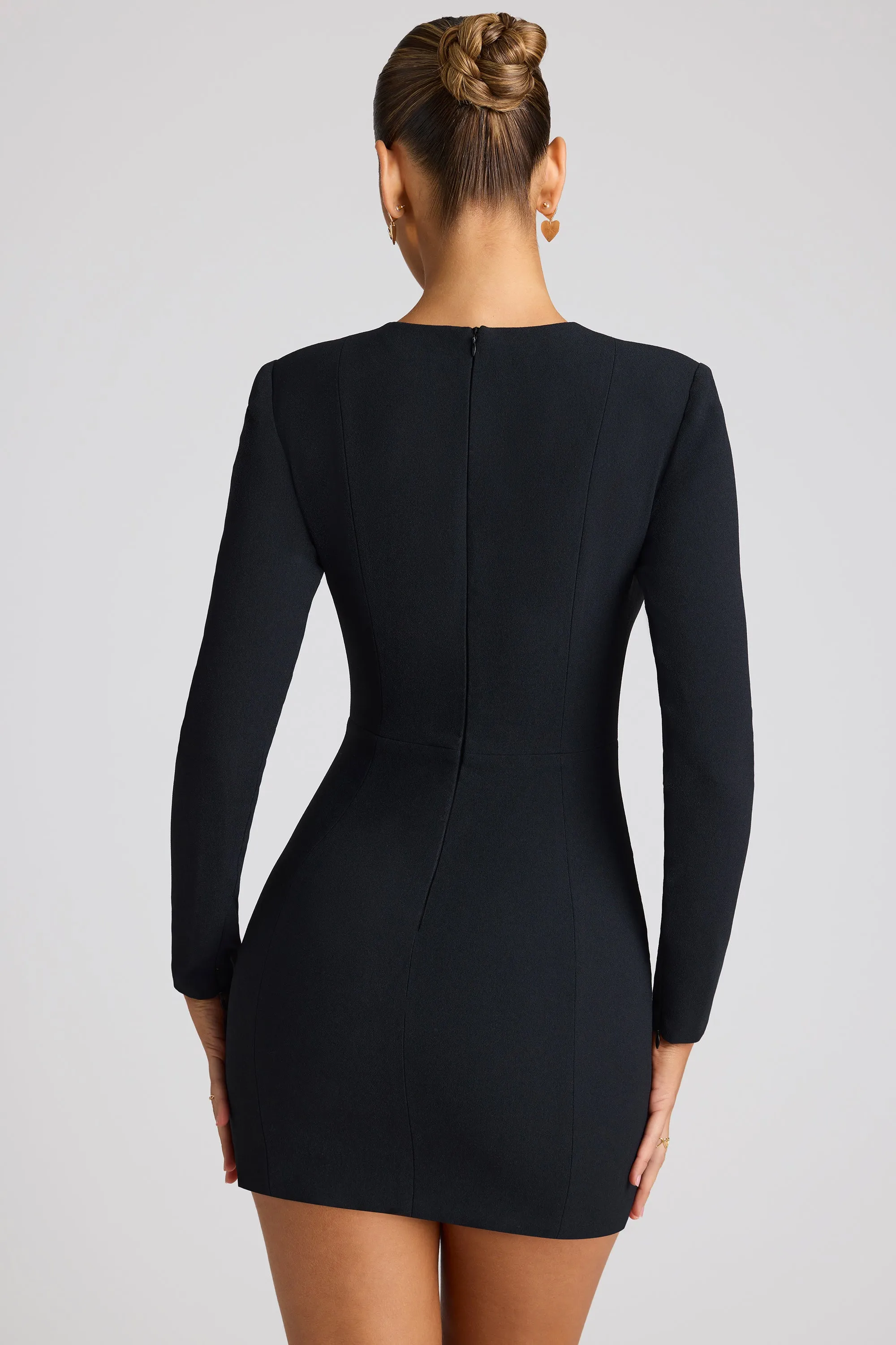 Heart Cut Out Long Sleeve Mini Dress in Black sold by Oh Polly product image thumbnail 2