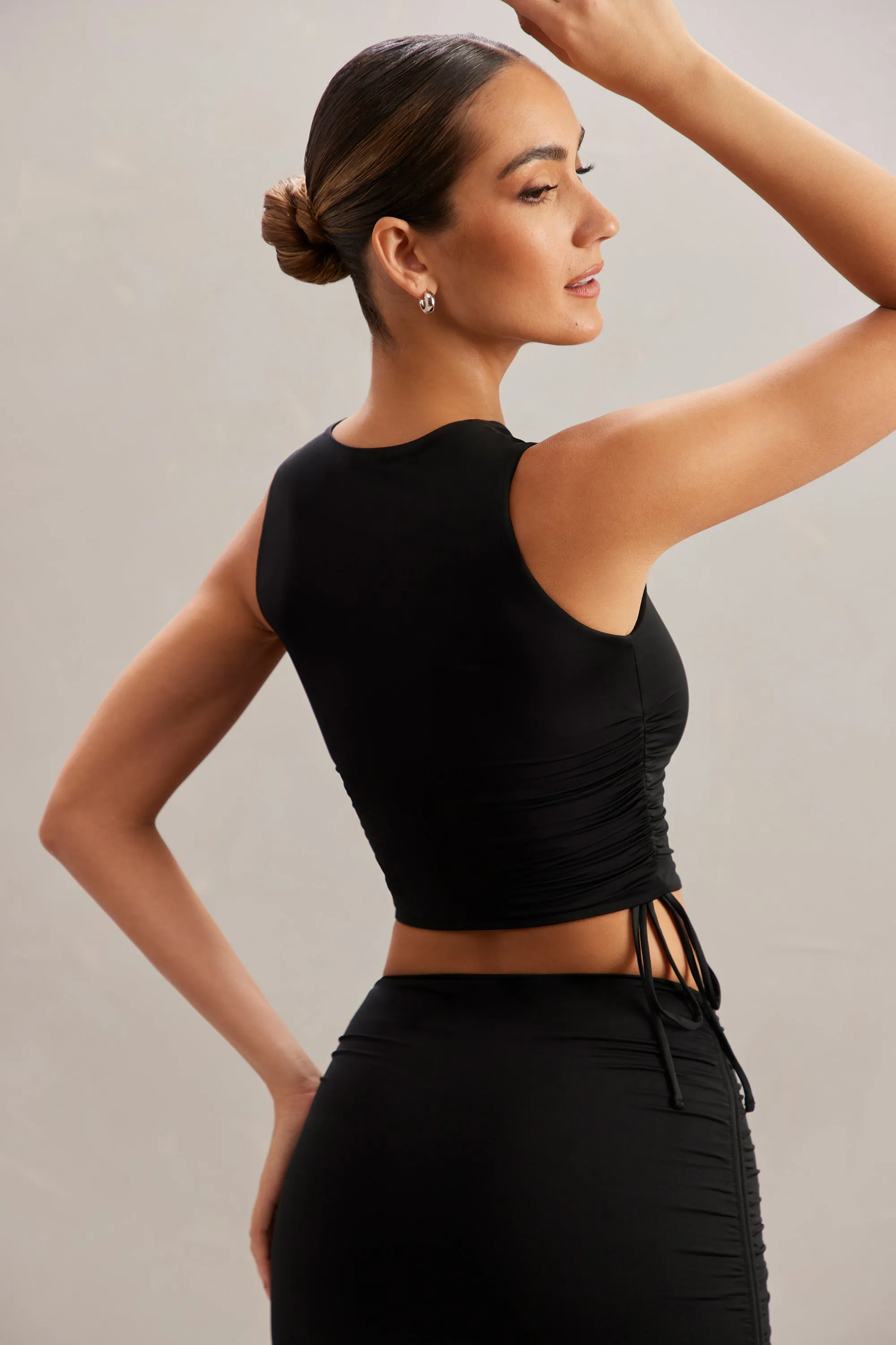 Ruched Tank Top in Black sold by Oh Polly product image thumbnail 2
